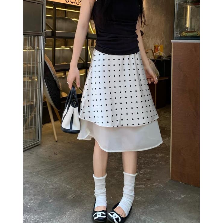 シースルー レイヤード ドットスカート | Bifrost | 詳細画像2 