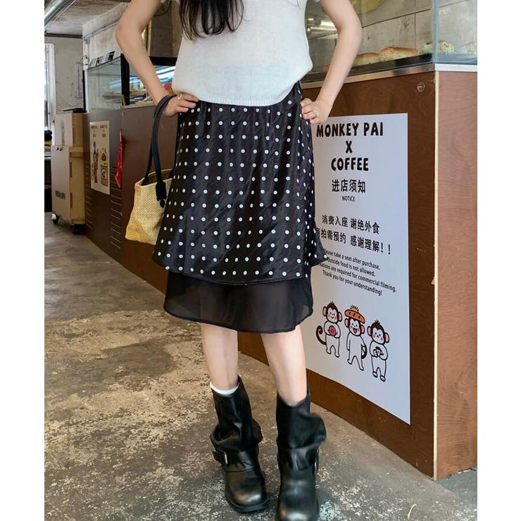 シースルー レイヤード ドットスカート | Bifrost | 詳細画像3 