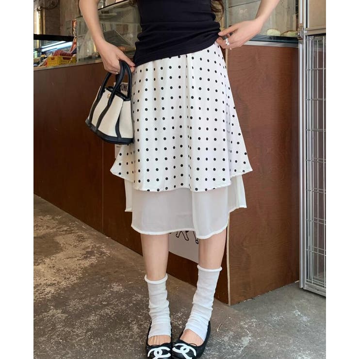 シースルー レイヤード ドットスカート | Bifrost | 詳細画像11 