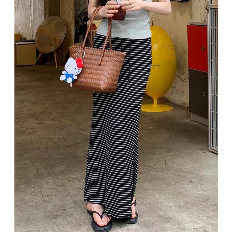 ドローストリング ボーダー マキシスカート | Bifrost | 詳細画像4 