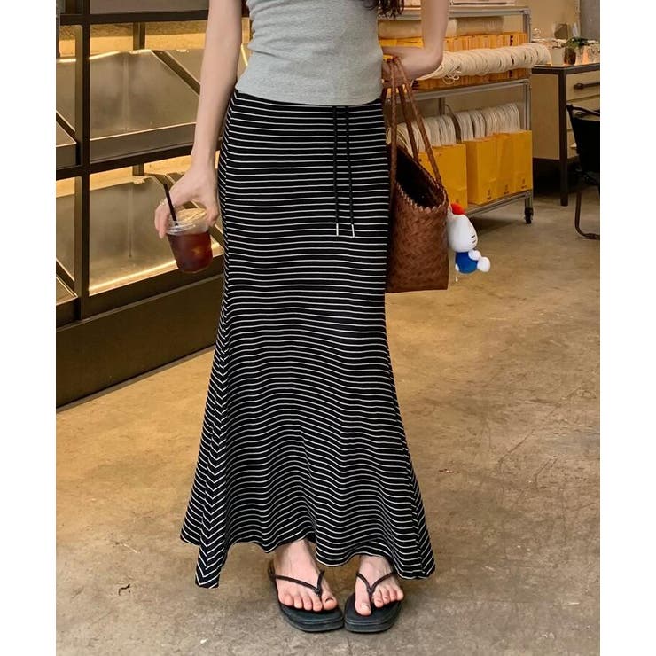 ドローストリング ボーダー マキシスカート | Bifrost | 詳細画像6 