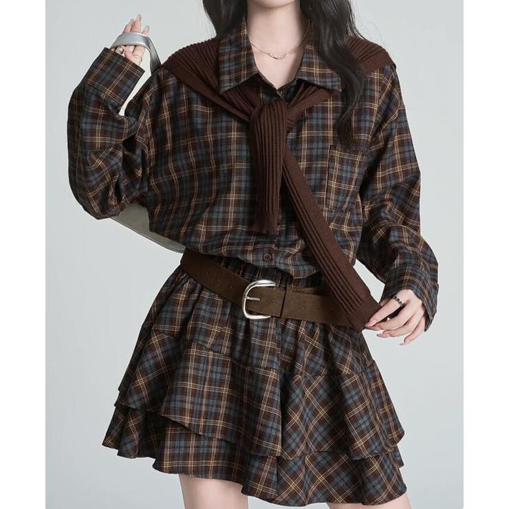 チェック柄 ティアードワンピース | Bifrost | 詳細画像5 