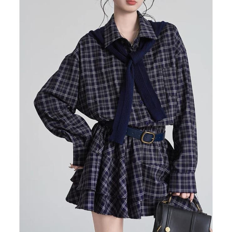 チェック柄 ティアードワンピース | Bifrost | 詳細画像8 