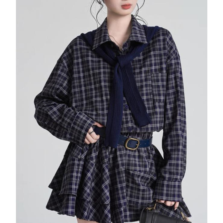 チェック柄 ティアードワンピース | Bifrost | 詳細画像9 