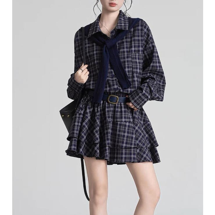 チェック柄 ティアードワンピース | Bifrost | 詳細画像10 