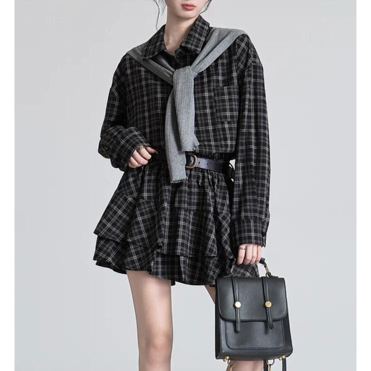 チェック柄 ティアードワンピース | Bifrost | 詳細画像11 