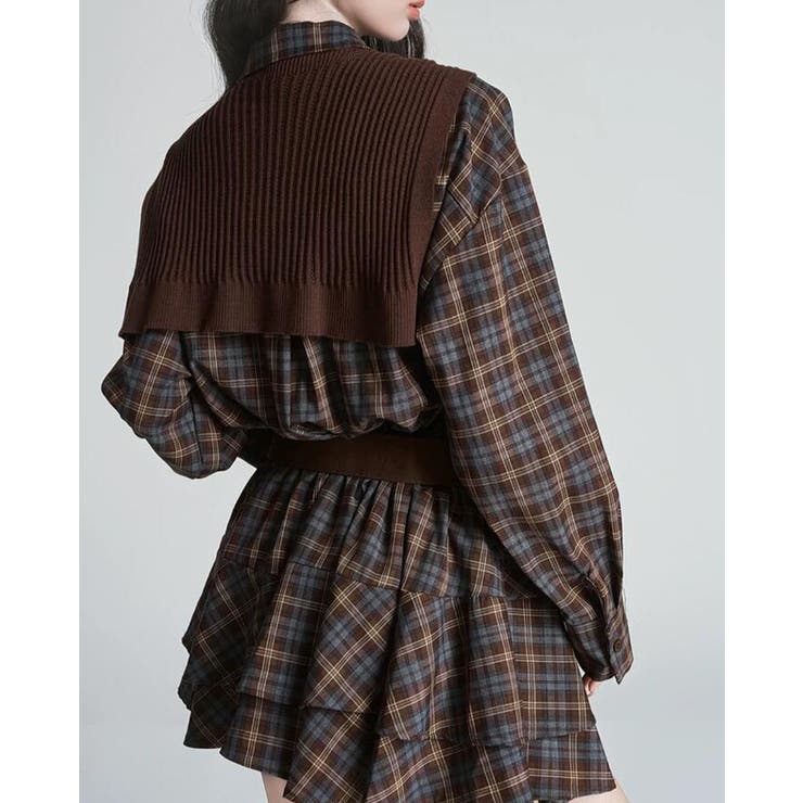 チェック柄 ティアードワンピース | Bifrost | 詳細画像13 