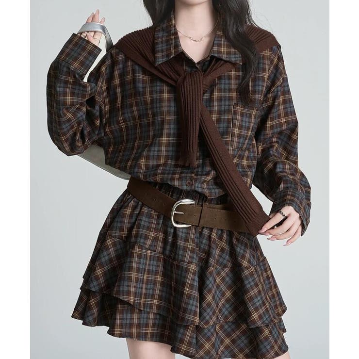 チェック柄 ティアードワンピース | Bifrost | 詳細画像15 