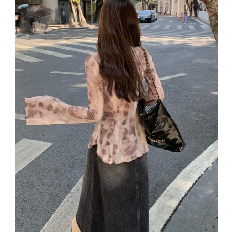 タイダイ柄 スリット フレアスリーブトップス | Bifrost | 詳細画像7 