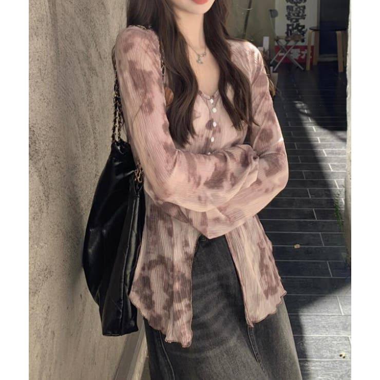 タイダイ柄 スリット フレアスリーブトップス | Bifrost | 詳細画像8 