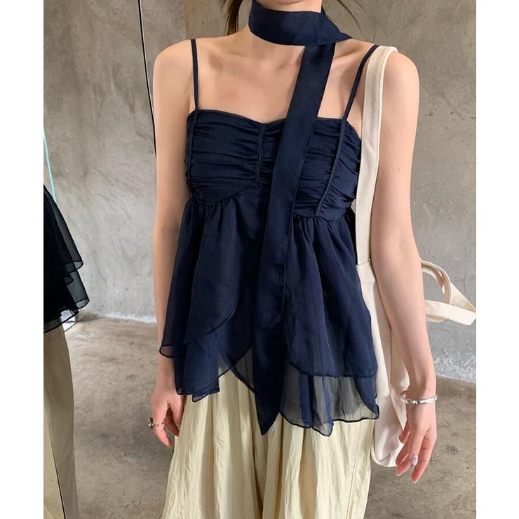 チョーカーリボン ティアード キャミソール | Bifrost | 詳細画像1 