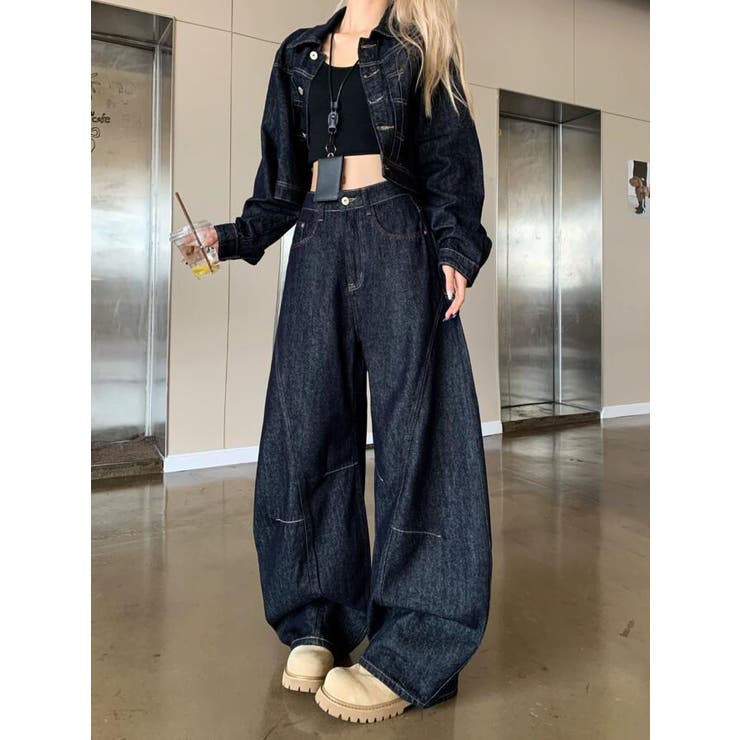 クロップド デニムジャケット ワイドパンツ セットアップ | Bifrost | 詳細画像1 