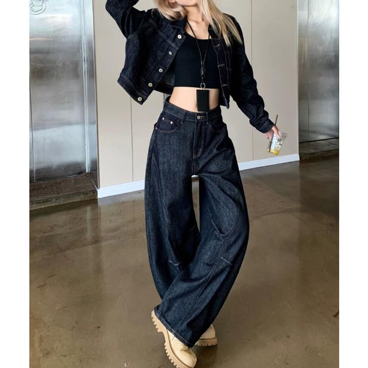 クロップド デニムジャケット ワイドパンツ セットアップ | Bifrost | 詳細画像2 