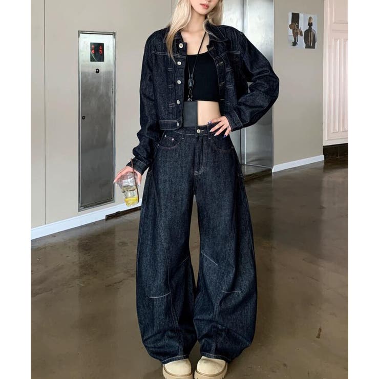 クロップド デニムジャケット ワイドパンツ セットアップ | Bifrost | 詳細画像3 