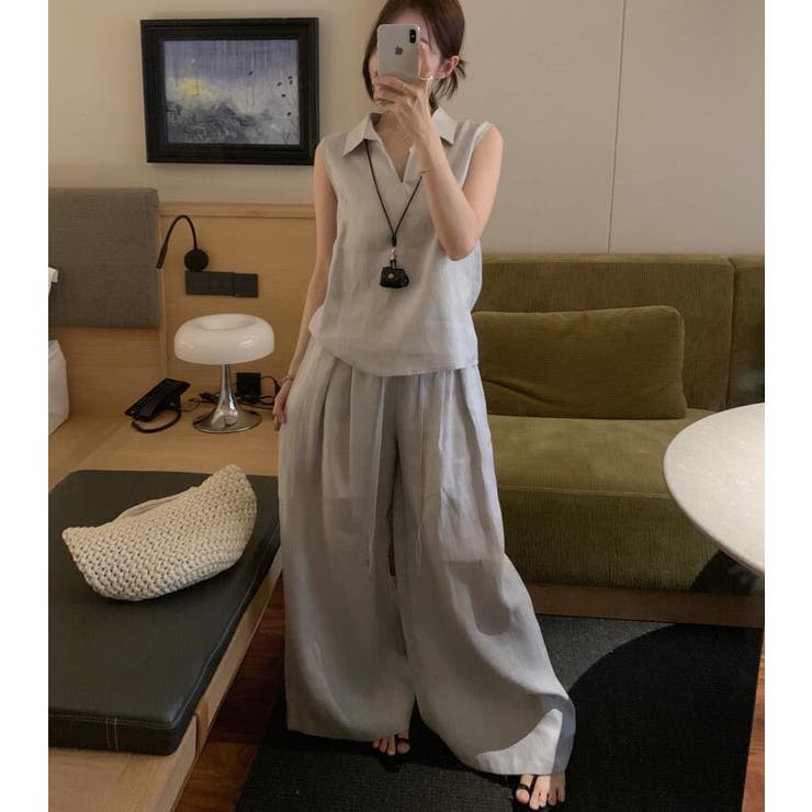 ノースリーブ シャツ ワイドパンツ セットアップ | Bifrost | 詳細画像2 