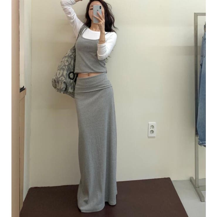 グレー | キャミソール ロングスカート セットアップ | Bifrost