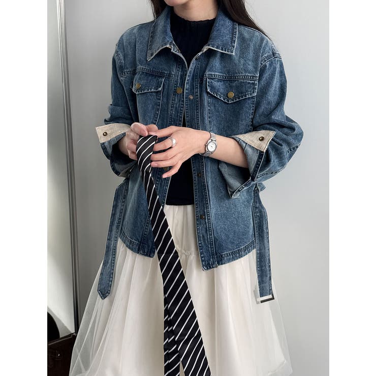 ベルト付き デニムジャケット | Bifrost | 詳細画像5 