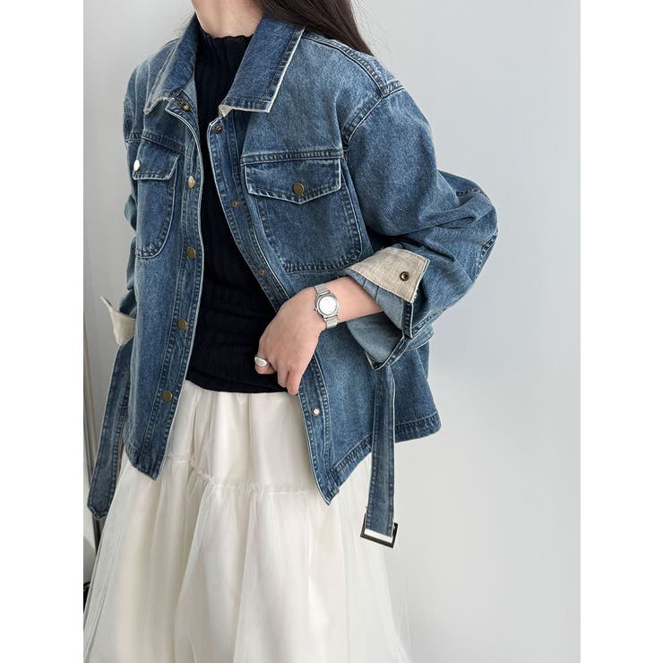 ベルト付き デニムジャケット | Bifrost | 詳細画像6 