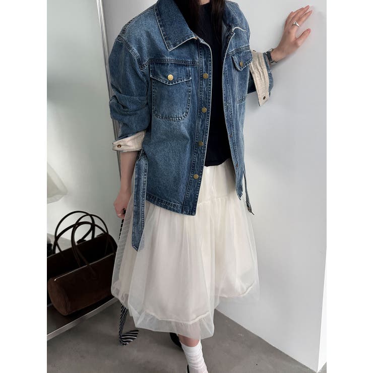 ベルト付き デニムジャケット | Bifrost | 詳細画像9 