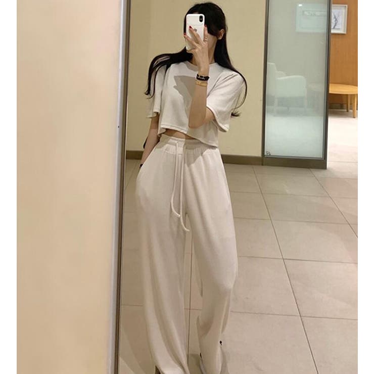 クロップド T スリット入りワイドパンツ セットアップ カジュアル | Bifrost | 詳細画像2 