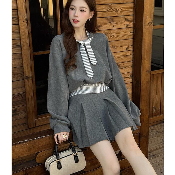 グレー | スウェット プリーツショーツ セットアップ | Bifrost