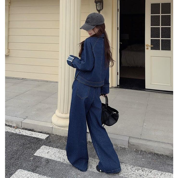 ジップアップ ジャケット ワイドパンツ デニムセットアップ | Bifrost | 詳細画像1 