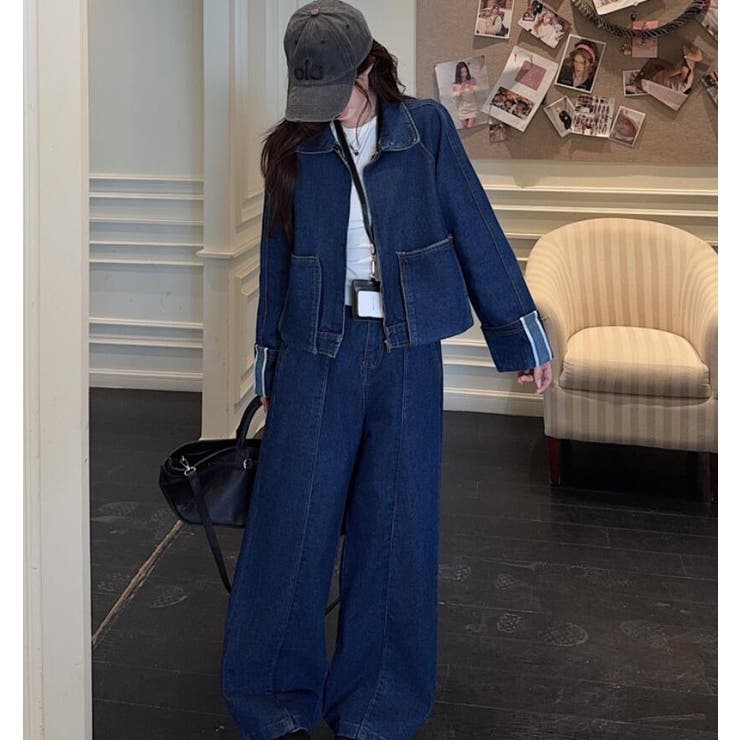 ジップアップ ジャケット ワイドパンツ デニムセットアップ | Bifrost | 詳細画像5 