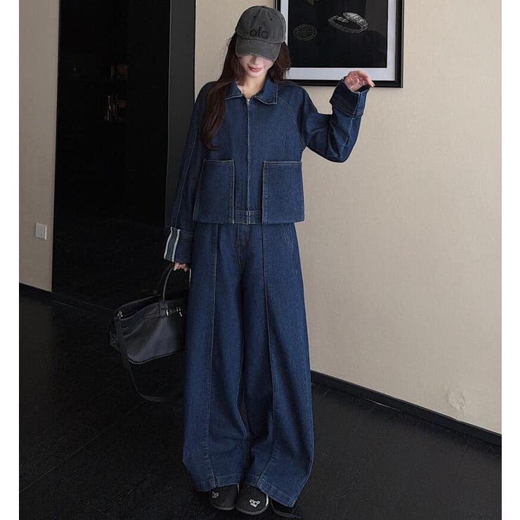 ジップアップ ジャケット ワイドパンツ デニムセットアップ | Bifrost | 詳細画像11 