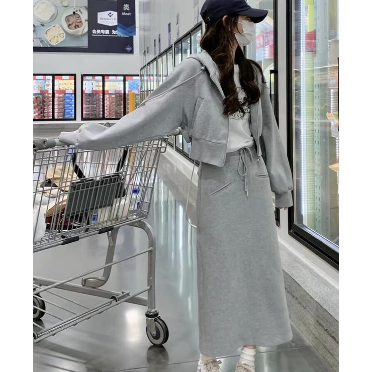 グレー | パーカー スカート セットアップ | Bifrost