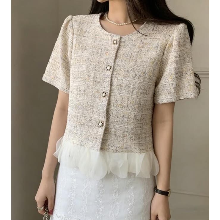 ツイード フリル ショートジャケット | Bifrost | 詳細画像1 