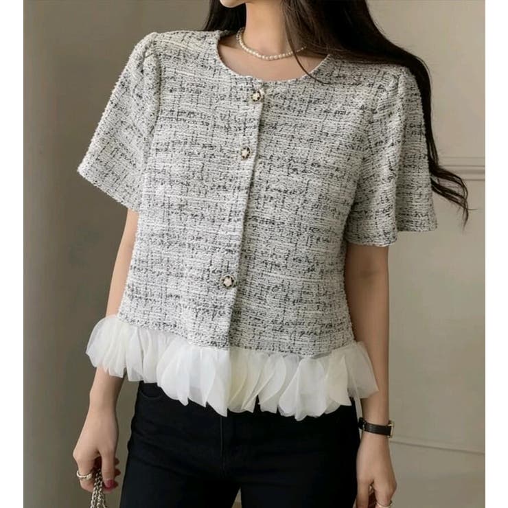 ツイード フリル ショートジャケット | Bifrost | 詳細画像2 