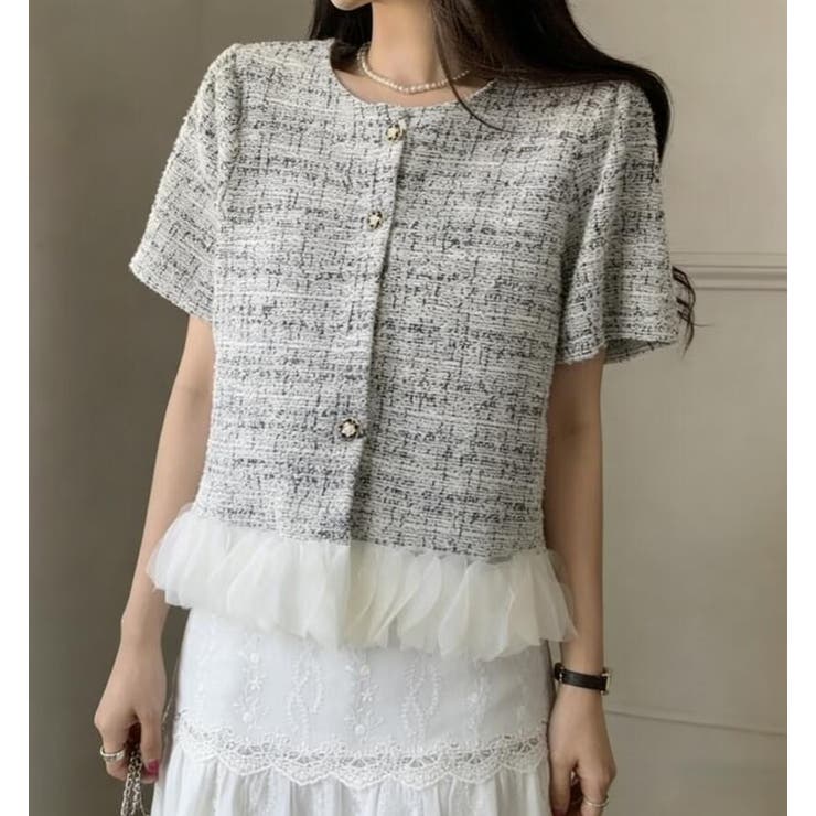 ツイード フリル ショートジャケット | Bifrost | 詳細画像7 