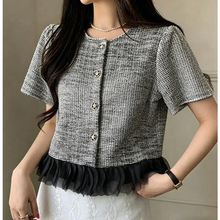 ツイード フリル ショートジャケット | Bifrost | 詳細画像14 