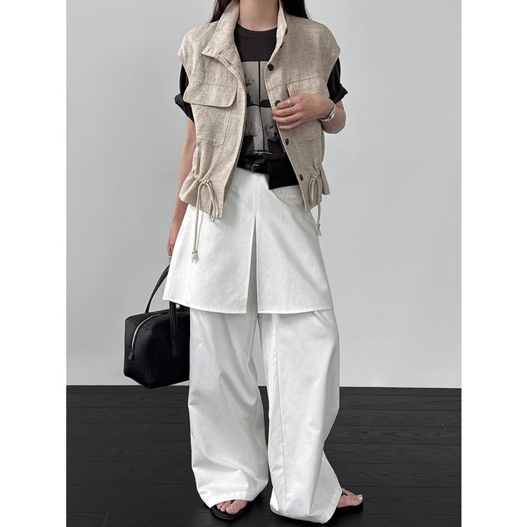 スタンドカラー ワークポケット ドローストベスト | Bifrost | 詳細画像4 