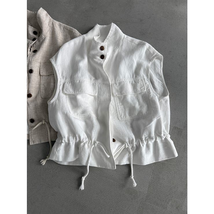 スタンドカラー ワークポケット ドローストベスト | Bifrost | 詳細画像10 