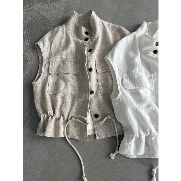 スタンドカラー ワークポケット ドローストベスト | Bifrost | 詳細画像12 