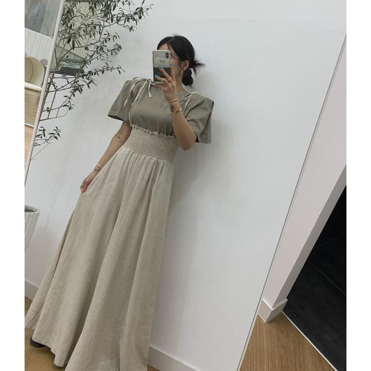ウエストギャザー コンビネーション ワイドレッグオールインワン | Bifrost | 詳細画像1 