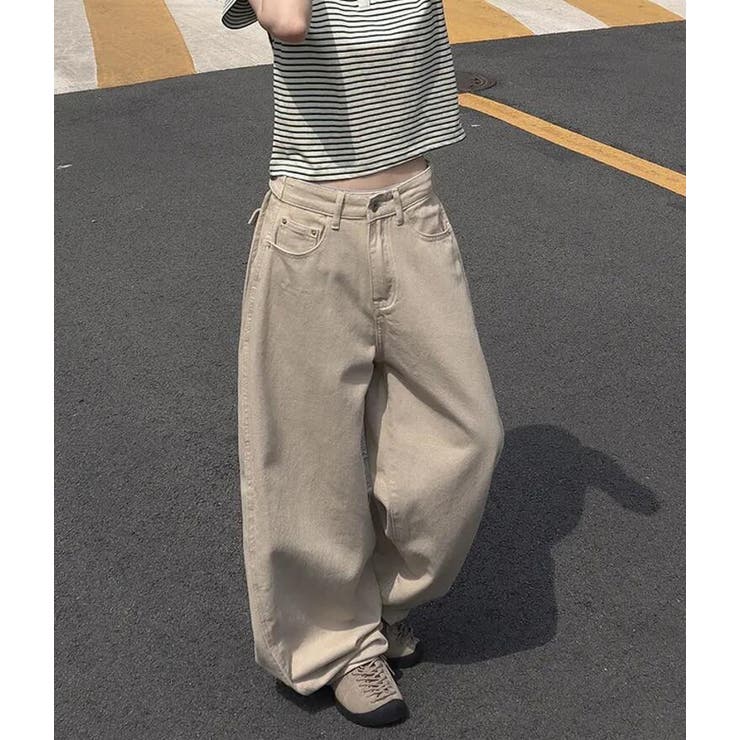 バックポケット付き サイドスリット ワイドデニムパンツ | Bifrost | 詳細画像5 