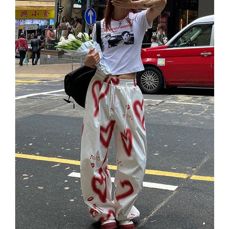 ハートプリント ワイドパンツ | Bifrost | 詳細画像1 