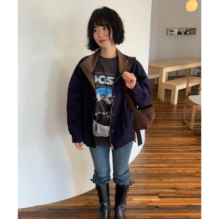 ネイビー | ショートコート【韓国ファッション】 | Bifrost