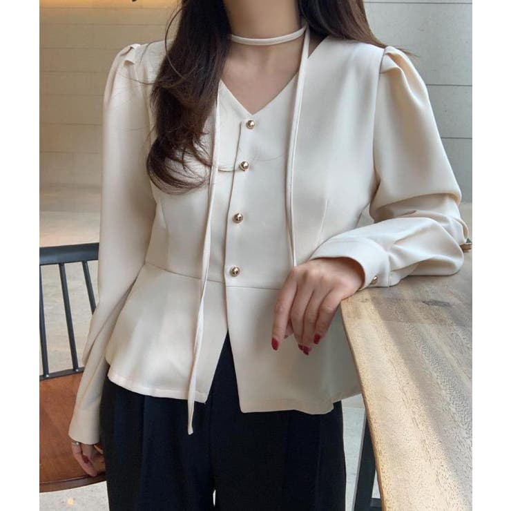 ベージュ | ブラウス【韓国ファッション】 | Bifrost