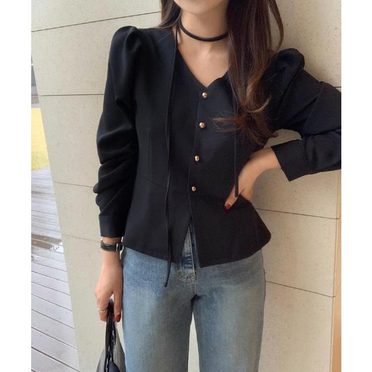 ブラック | ブラウス【韓国ファッション】 | Bifrost