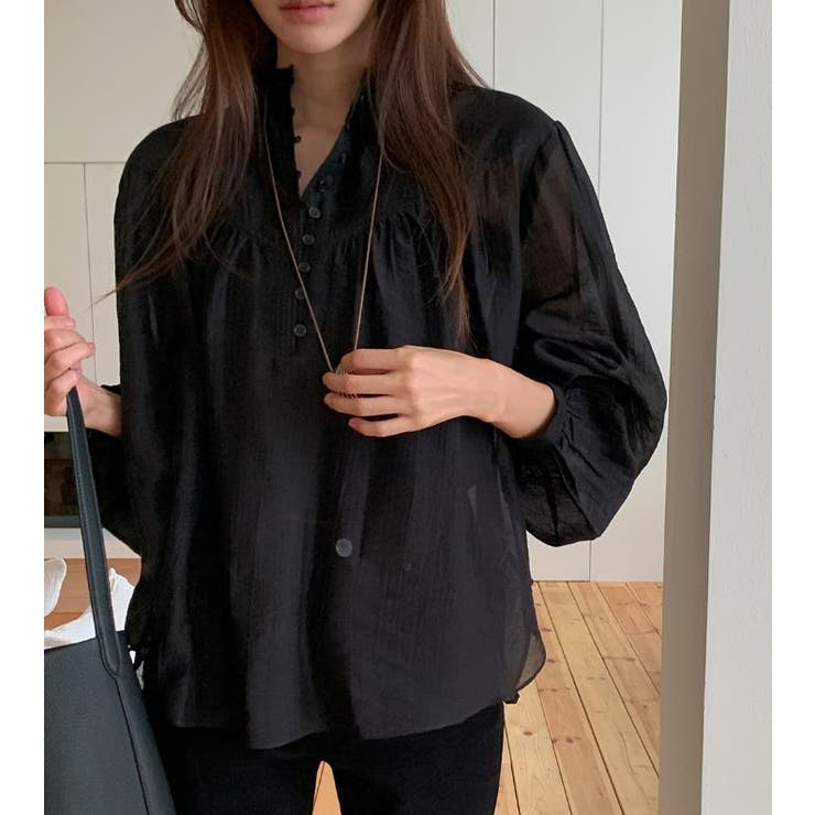 ブラック | ブラウス【韓国ファッション】 | Bifrost