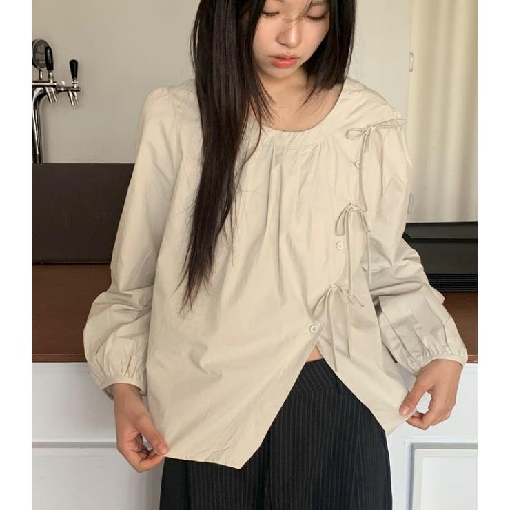 ベージュ | ブラウス【韓国ファッション】 | Bifrost