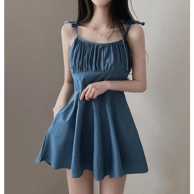 ブルー | キャミワンピース【韓国ファッション】 | Bifrost