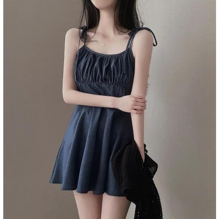 ダークブルー | キャミワンピース【韓国ファッション】 | Bifrost