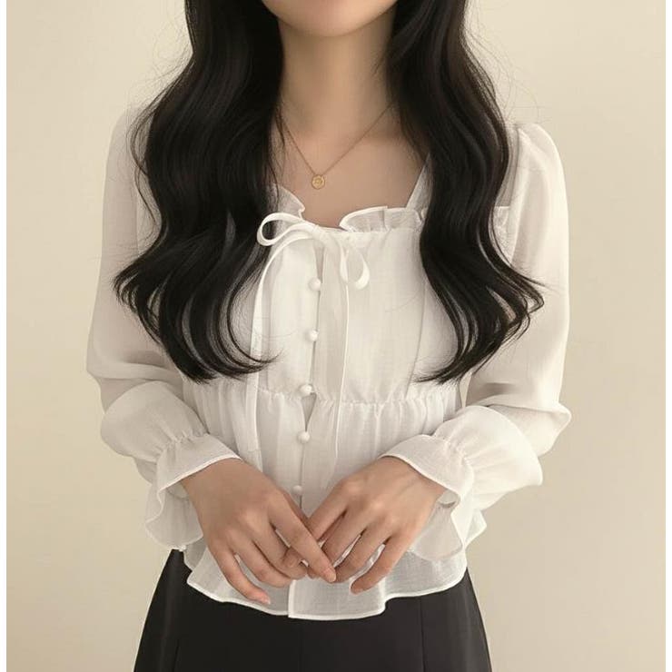 ホワイト | ブラウス【韓国ファッション】 | Bifrost
