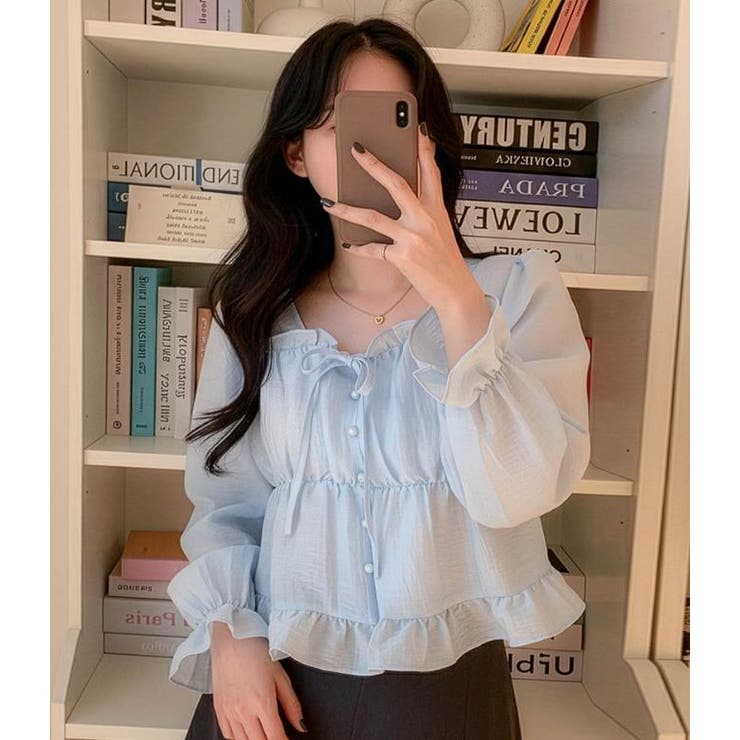 ブルー | ブラウス【韓国ファッション】 | Bifrost