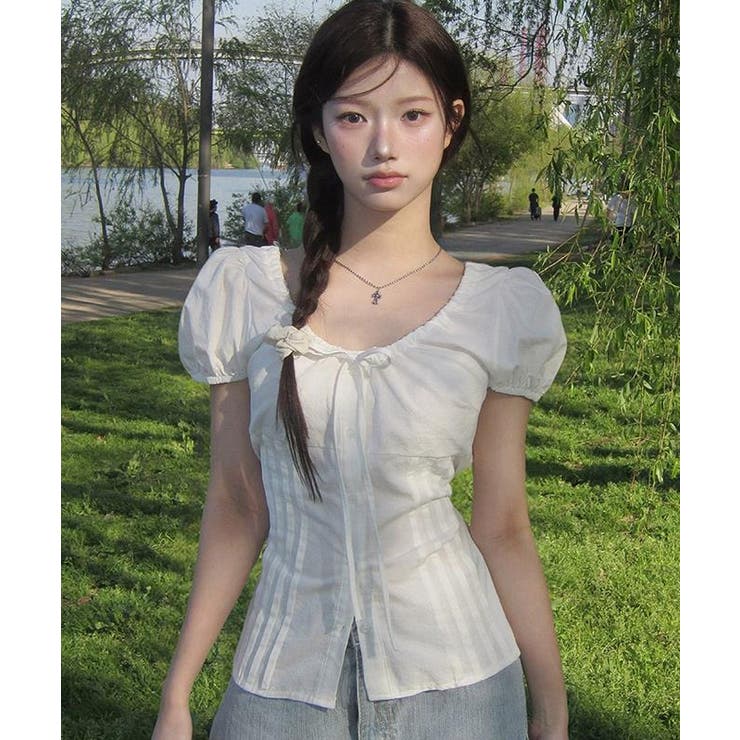 ホワイト | ブラウス【韓国ファッション】 | Bifrost