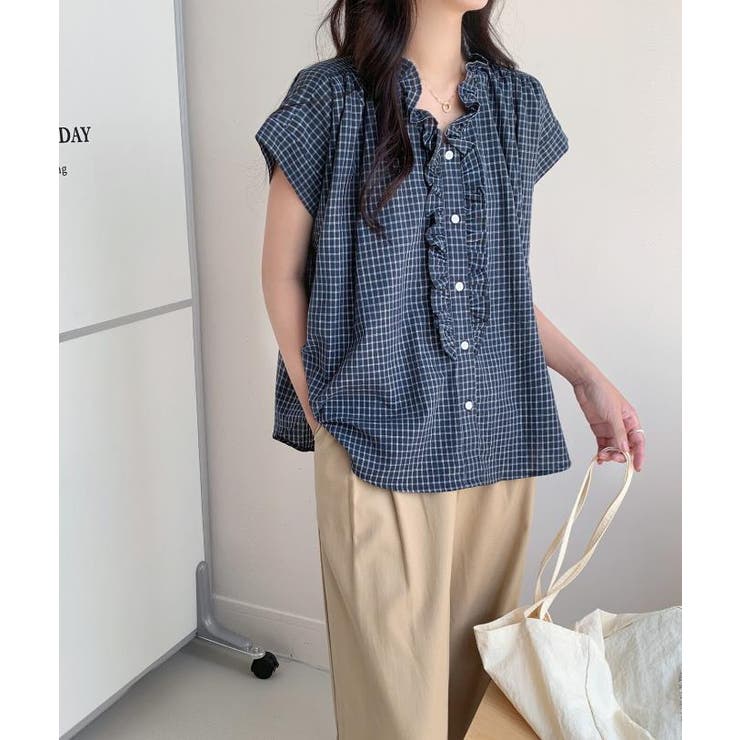 ブルー | ブラウス【韓国ファッション】 | Bifrost